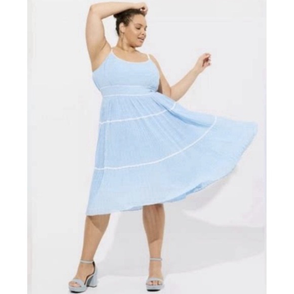 torrid Dresses & Skirts - Torrid x Marilyn Monroe Iconic Blue Dress Polka Dots Size 22 Retro 1950s